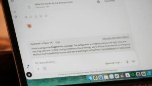 A laptop displaying openai 4.0 chatbot interface.