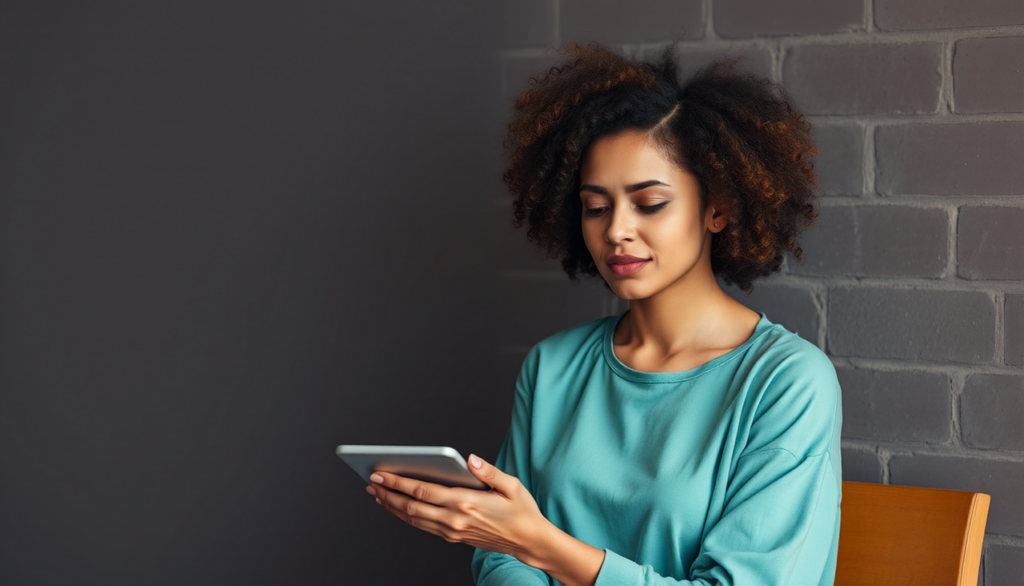 ai generated, woman, tablet, technology, device, mobile