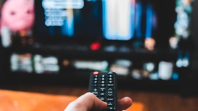 person holding black remote control